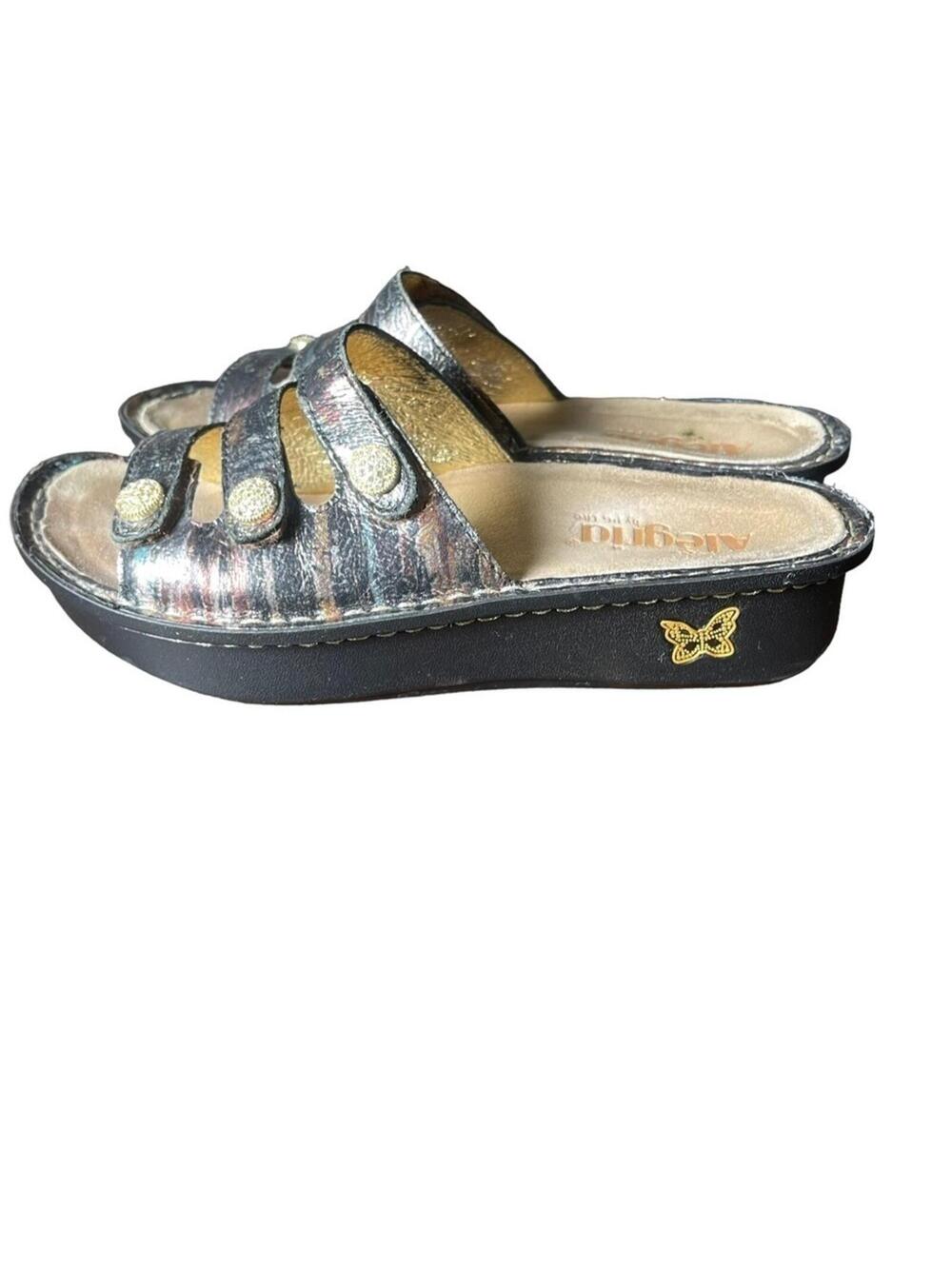 Alegria Fiona Metallic Leather Slide Sandals Women's Size 38 / US 7.5-8 FIO-252 - Picture 13 of 13
